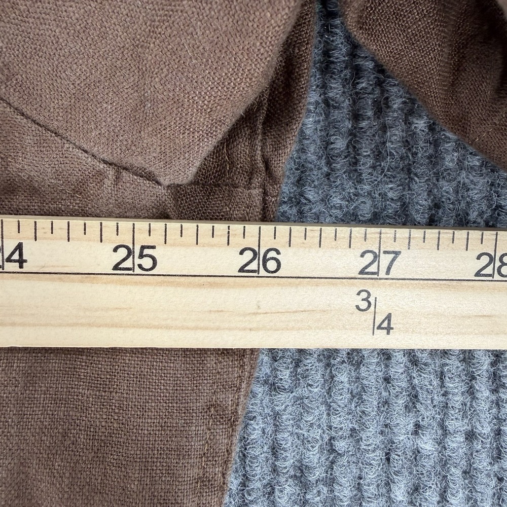 Vintage Y2K LRG Woven Roots & Equipment linen shirt mens 2XL brown short sleeve - Picture 8 of 11